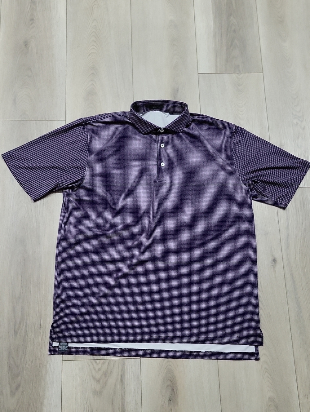 Men's Purple Micro-Check Polo Shirt